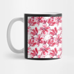 Pink and Red Watercolor Floral Mug